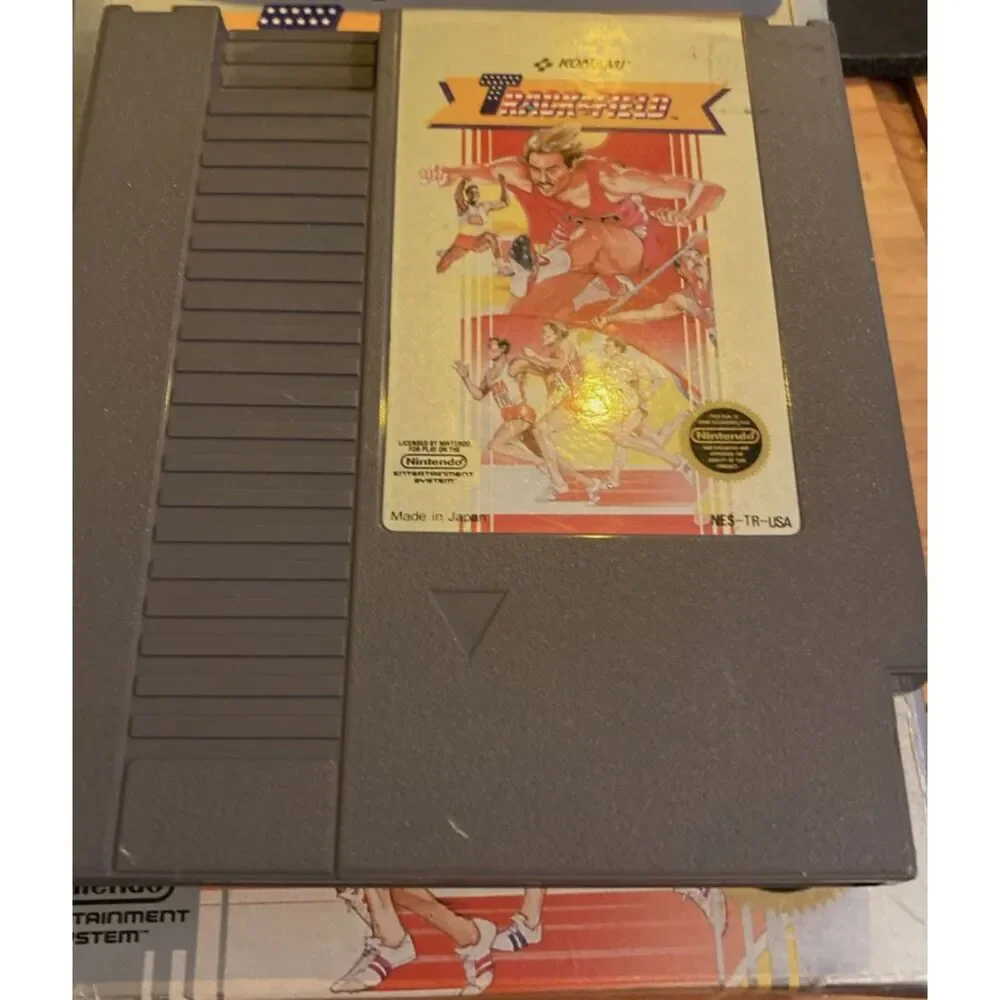 NINTENDO TRACK & FIELD ORIGINAL BOX & MANUAL- WITH GAME 1987 NES